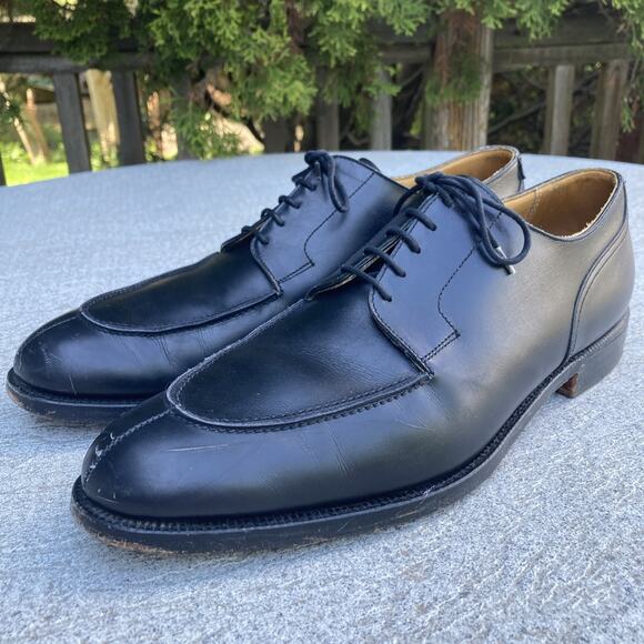 Turnbull & Asser Sprit Toe Black Leather Dress Shoes UK Made Size 10.5D